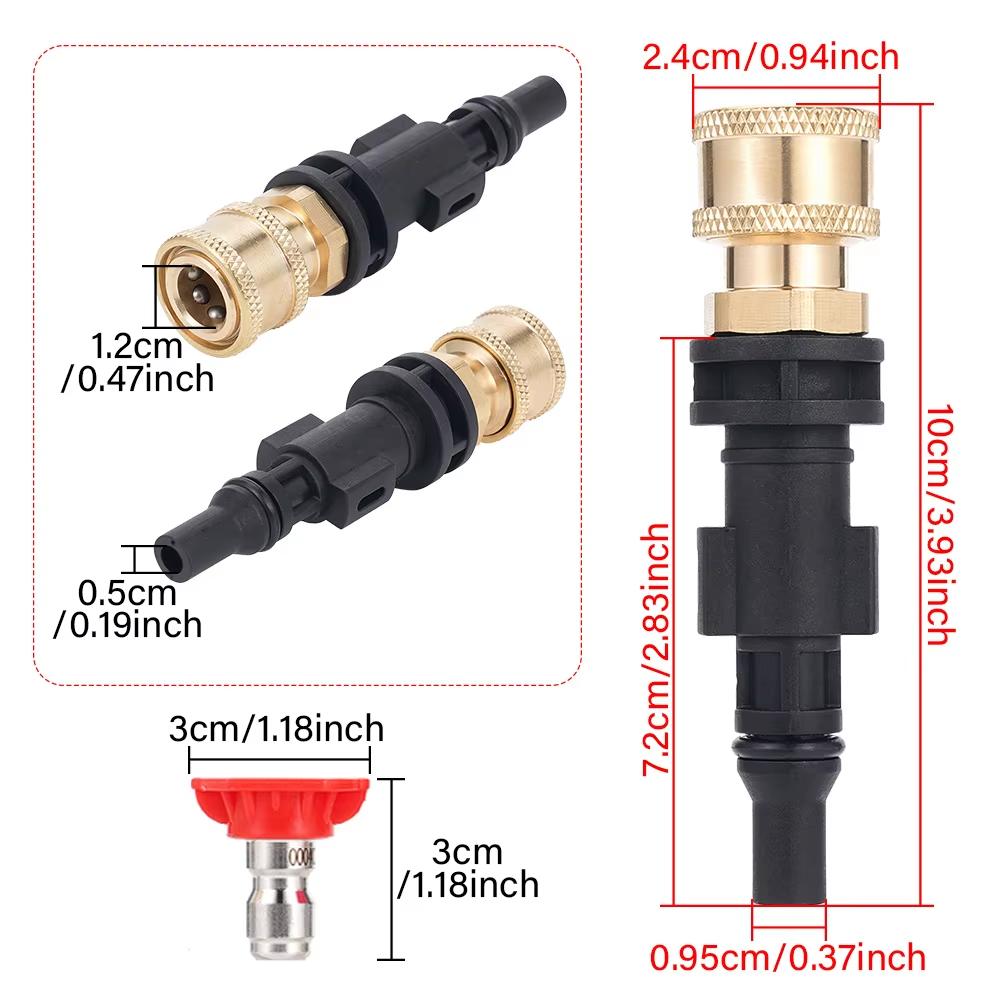 High Pressure Car Wash Quick 1/4 Connect Adapter for LAVOR / ARKSIDE PHD / VAX / Interskol / Hammer Sterwins - 1/4 Q-P Nozzles