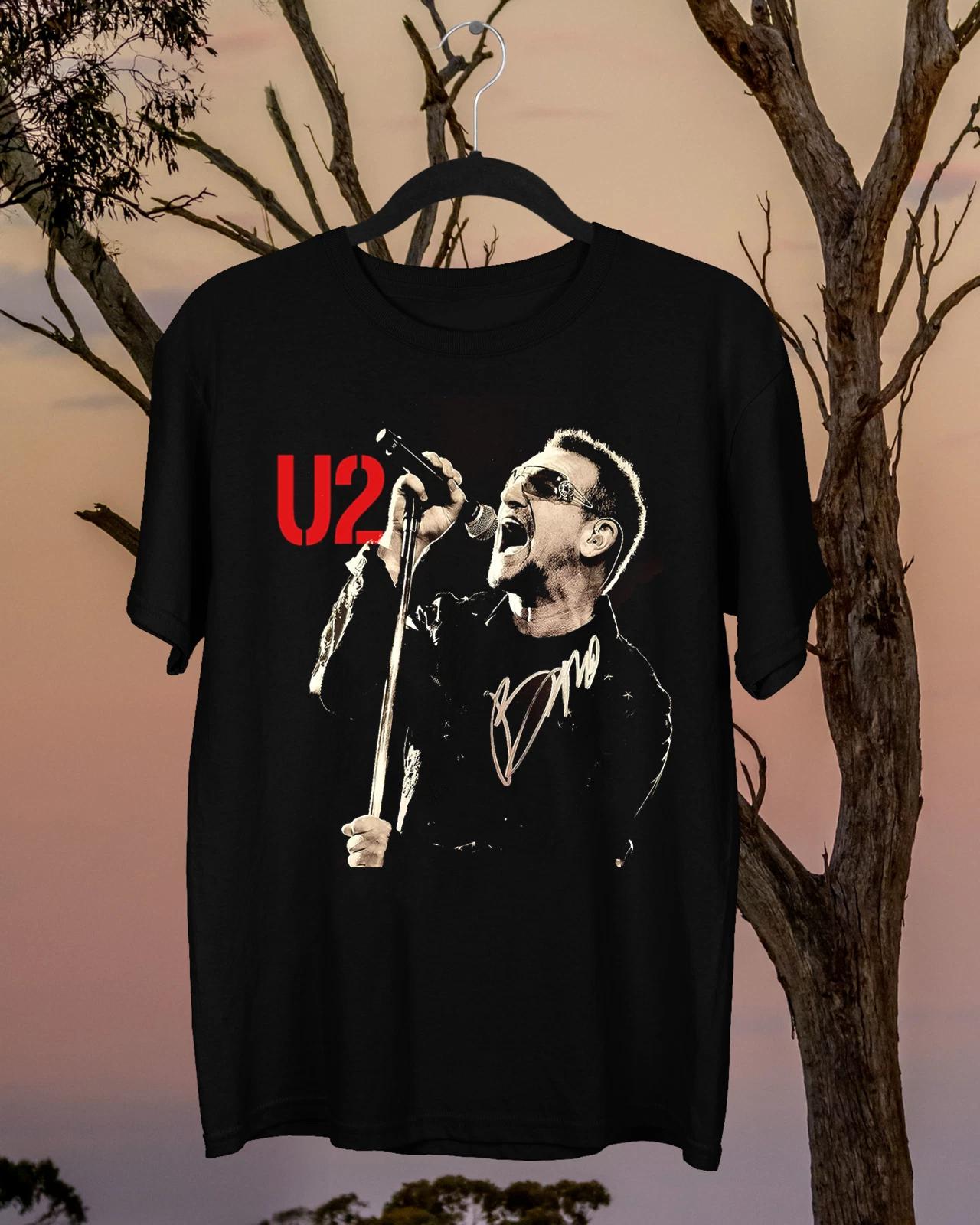 Men s and Women s T-shirts BoNo signature U2 Band Short Sleeve Black Short Sleeve All Size XXXL