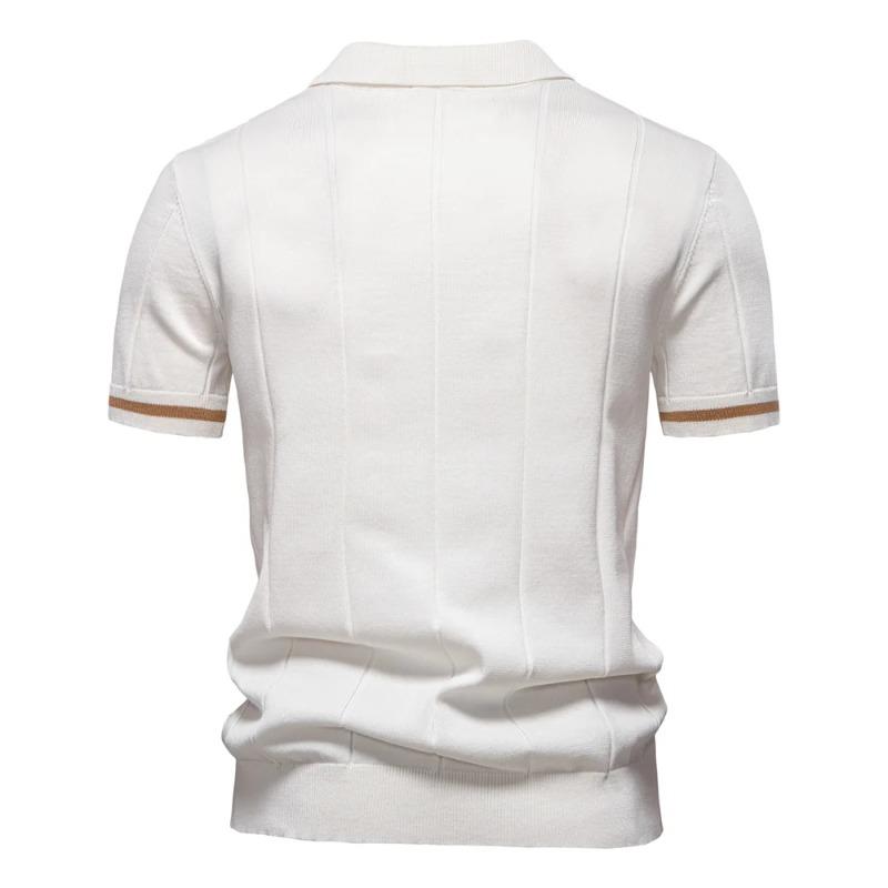 Herren Unifarbenes Sport-Reißverschluss-Polohemd Athletische Soziale Poloshirts Herren Büro Slim Fit