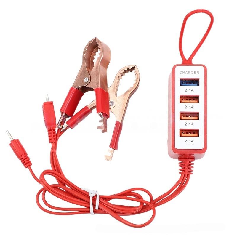 1 Pezzo Accessori per Camion Moto 4 Porte USB Clip Laccetto Caricabatterie Porta di Ricarica DC12V/24V a 5V 2.1A