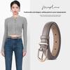Women's two-layer cowhide pin buckle belt - versatile casual waist belt - stylish and portable young women's belt with pin buckle