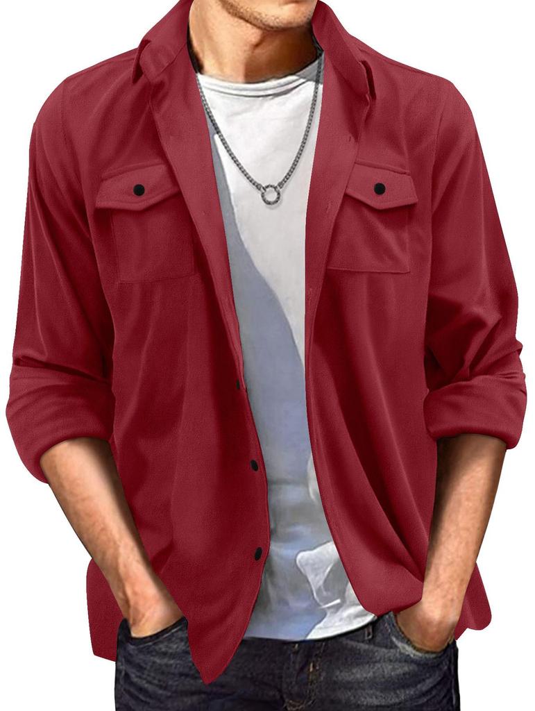 2024 Men's European American Suede Lapel Casual Jacket - Spring/Autumn Style