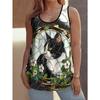 Women's Sleeveless Vest Creative Color Pattern Cat Printing Comfortable Soft Fashionable Versatile Summer Vest