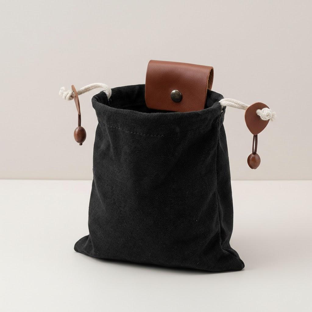 Collapsible Canvas Foraging Bag for Camping Hiking Beachcombing Outdoor Gear Mushroom Berry Picker Drawstring