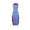 European & American Women's Sleeveless Striped Ruffle Print Dress