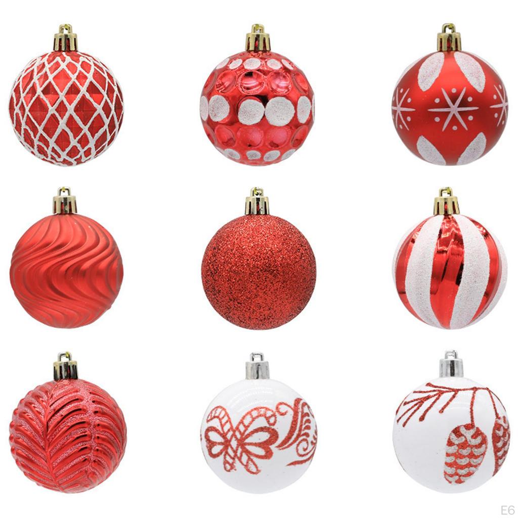 24 Christmas Baubles, Decorative Balls, Pendants, Ornaments, Versatile, Easy to Assemble, for Gifts,