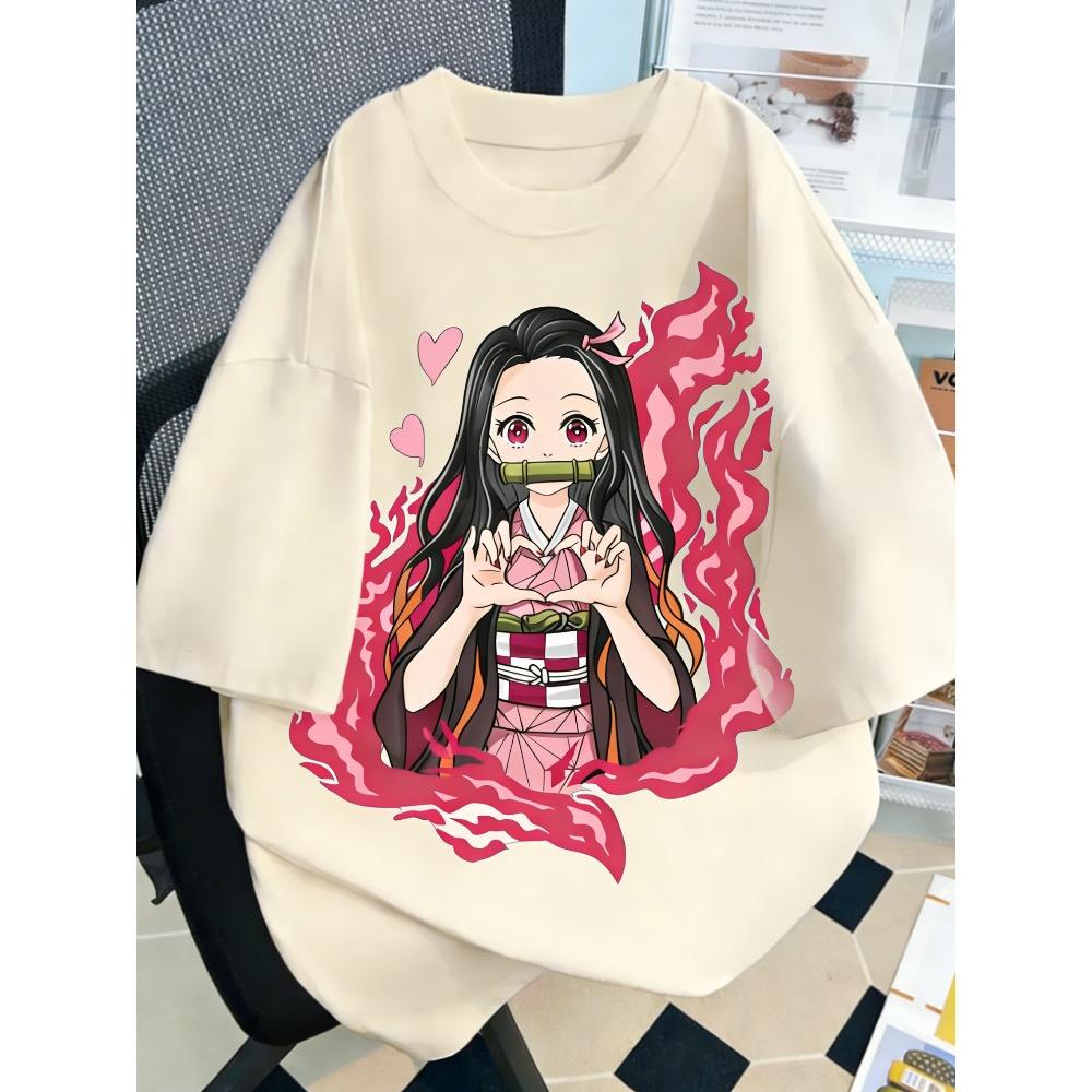 

Plus Size Demon Slayer Anime Printed Unisex Women Tshirt Casual Parent Child Top Fashion Street Wear Y2K Harajuku Style Summer S