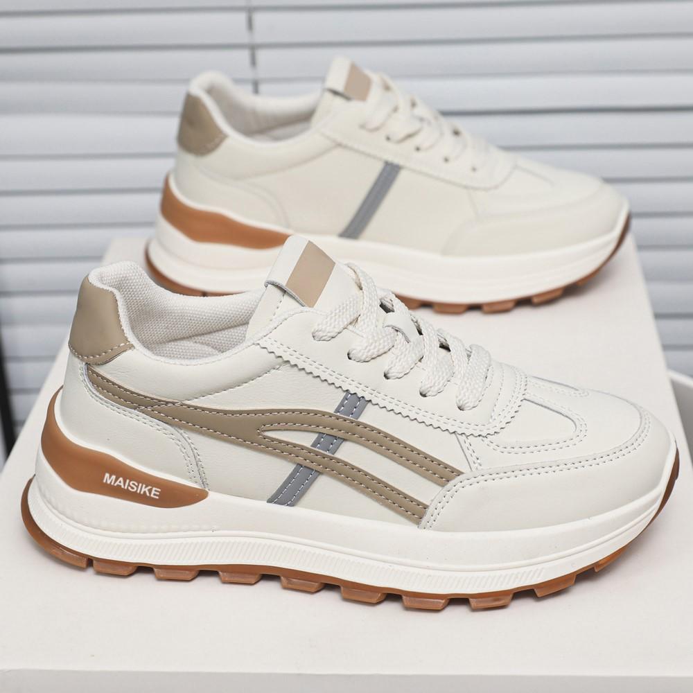 Fashion women's shoes new versatile soft-soled student running casual shoes soft leather white shoes