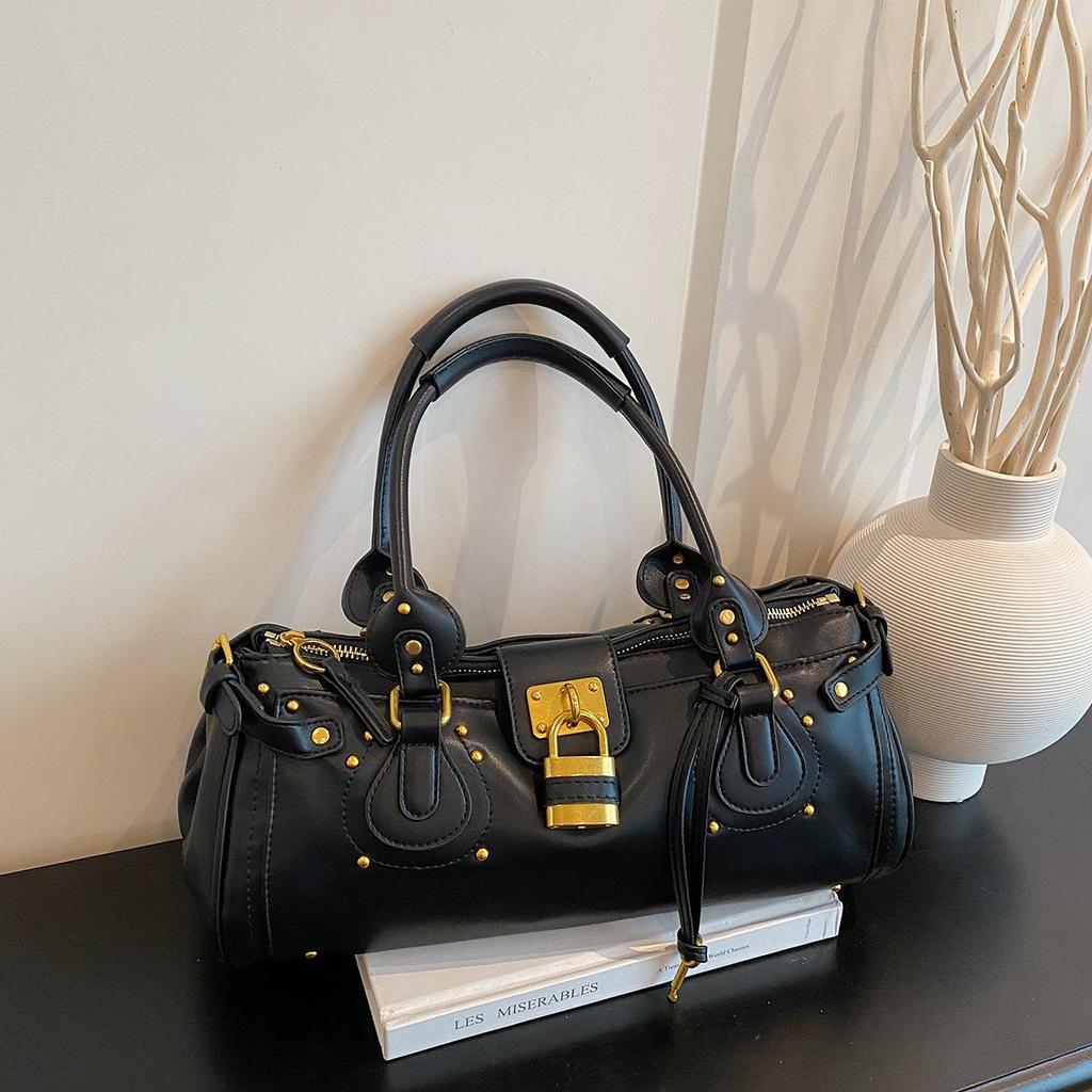 New Shoulder Bag, Retro Motorcycle Y2K Bag, Fashionable Design, Handbag, Commuting, Shopping, Armpit Bag, Women's Bag