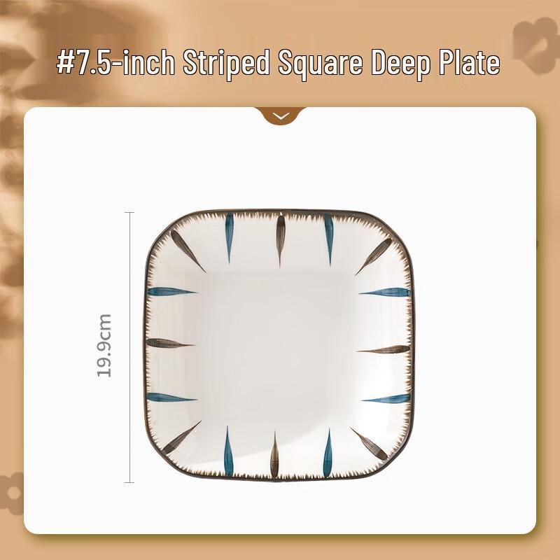 Керамическая глубокая тарелка  Голубой лотос  от мастера Ёсиды