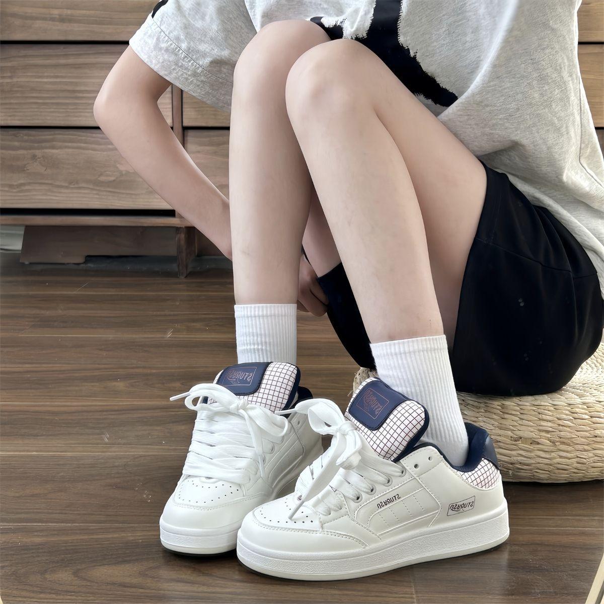 

Нишевые универсальные по цвету туфли-хлебцы, женские, трендовые, весенние, новые, кеды на платформе, спортивные, повседневные, белые туфли 40