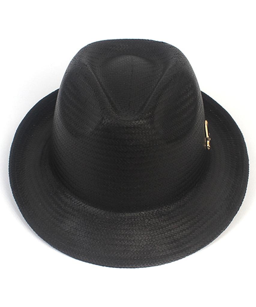 Yunibeosyeolkemiseuteuli Bu Gentle Simple Black Fedora Summer Hat