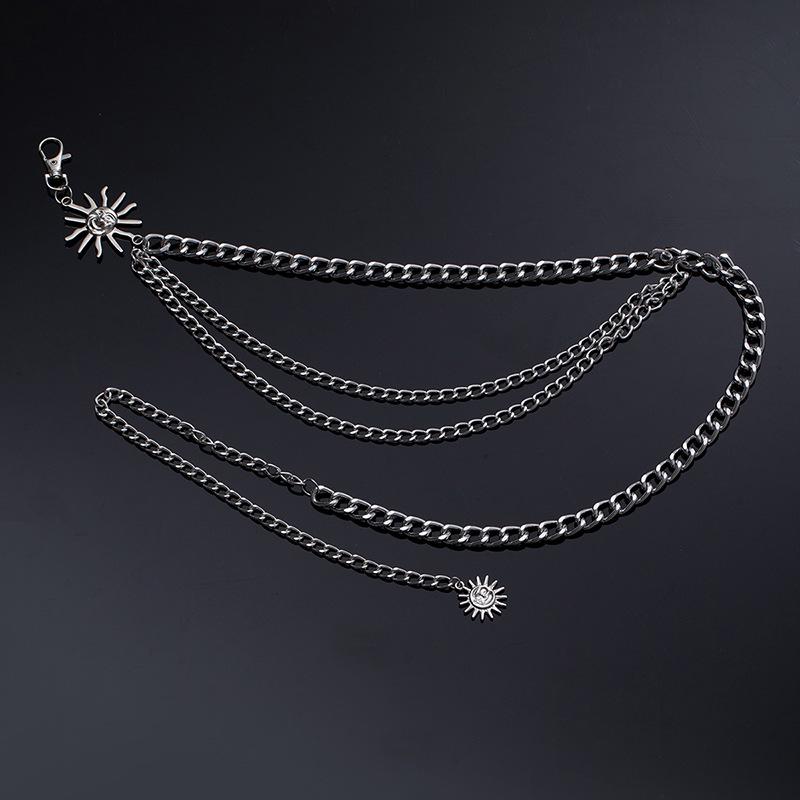 Adjustable Multi-Layer Sunflower Metal Waist Chain Ornament for Women