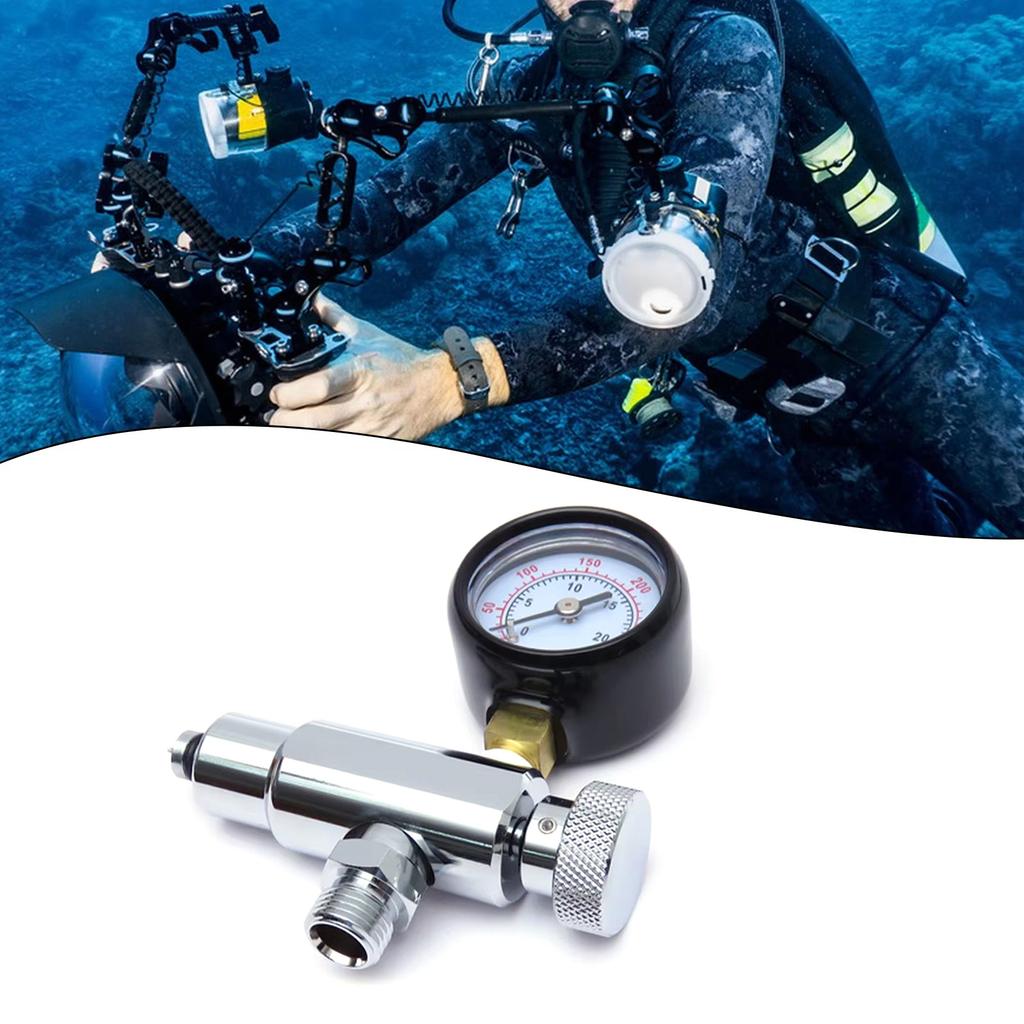 Diving Tanks Pressure Checker Accurate Pressure Gauge Diving Pressure Gauge for Regulator Underwater Diving Equipment