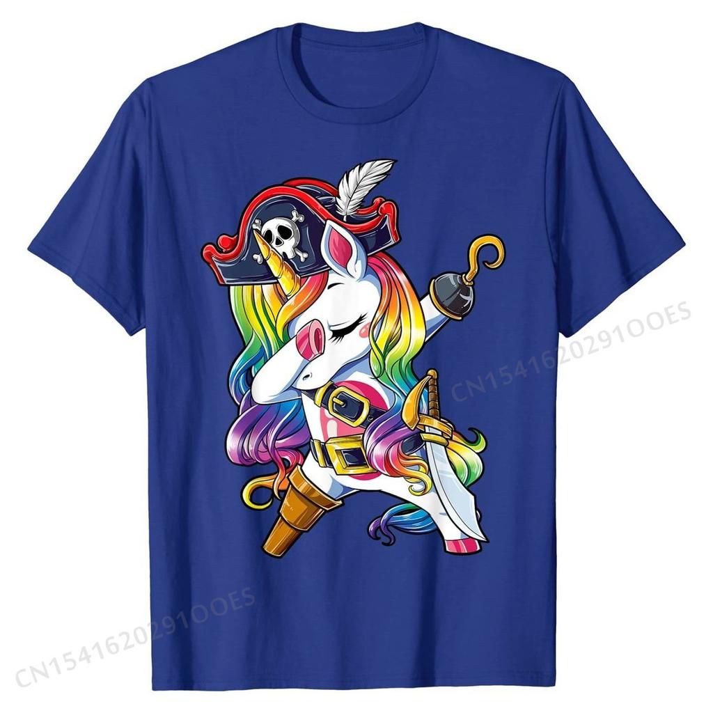Dabbing Unicorn Pirate Roger Costume Kids Girls Boys T-Shirt Tops Shirt Cute Printed On Cotton Men's T Shirt