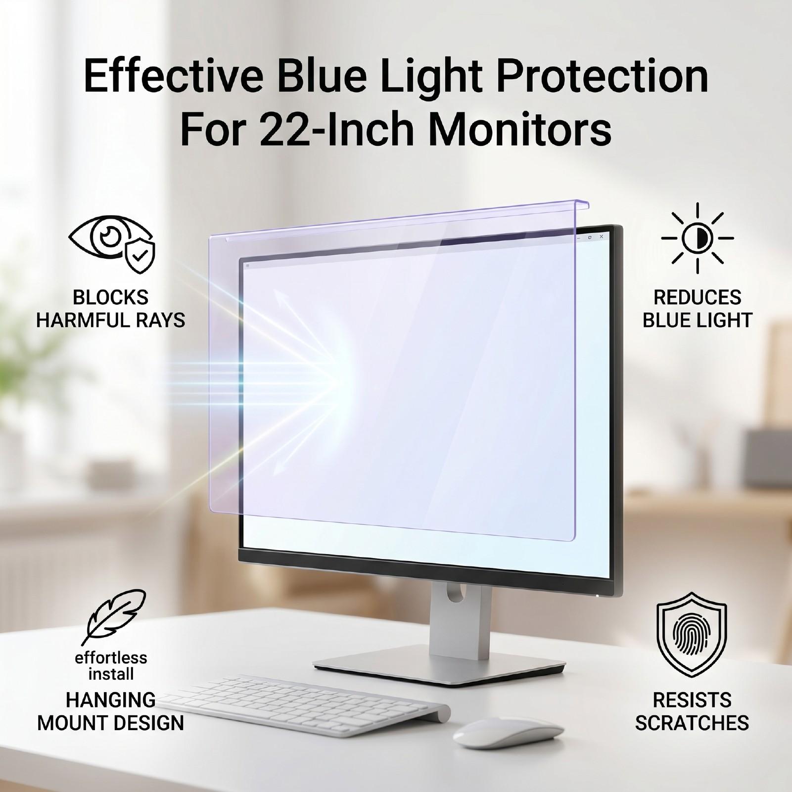 Protection d'écran anti-lumière bleue pour ordinateur 22 pouces 16:9:Écran LED large 9 pouces type suspension
