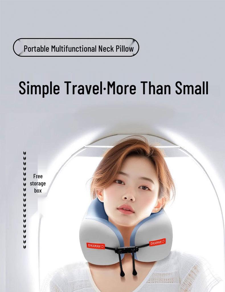 Portable U-shaped Memory Foam Neck Support Pillow for Travel and Long Trips