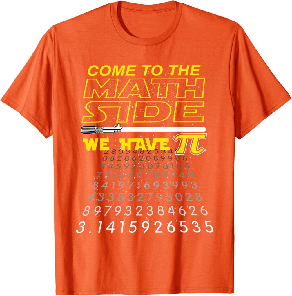 Come to The Math Side We Have Pi Math TShirt Graphic TShirt Mens Casual Crewneck Tee