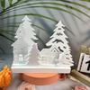 Christmas Tree House Candle Holder Silicone Mold Set DIY Christmas Ornament Cement Plaster Casting Craft Making Decoration Mold