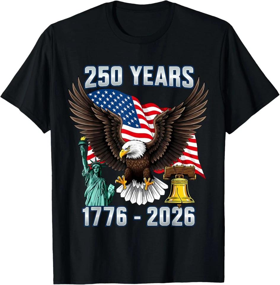 250 Years American 250th Anniversary US USA Flag 4th of July T-Shirt S