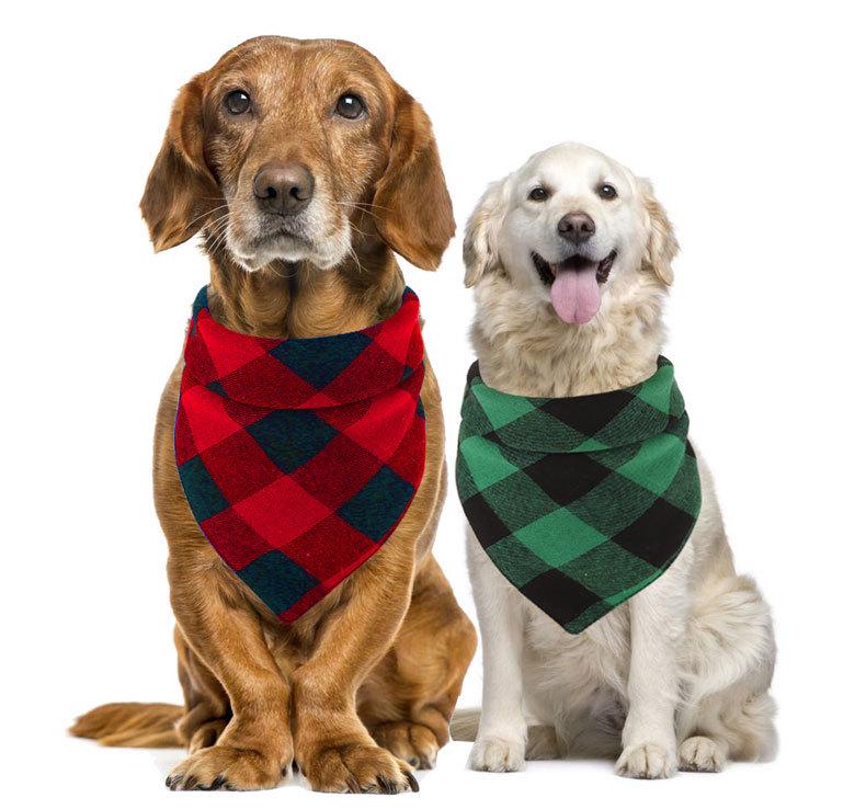 Plaid Cotton Pet Bandana Bib for Cats & Dogs