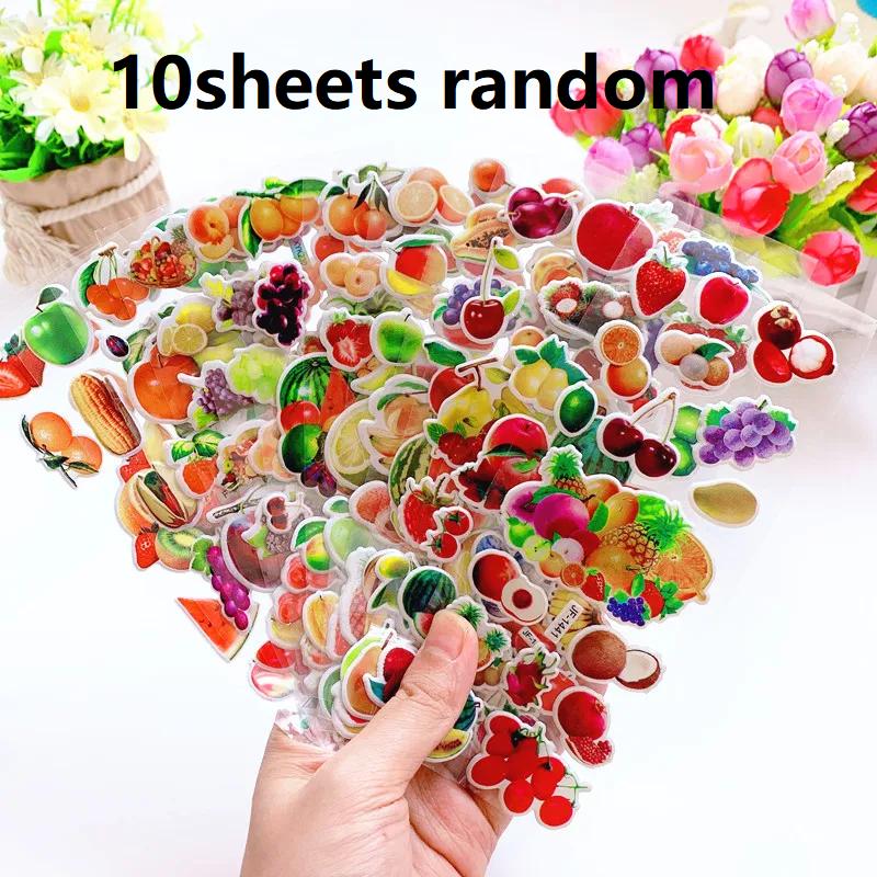 

10 Аркушів 3D Об ємні Наліпки Фрукти Овочі Наліпки Оптом Декорація для Скрапбукінгу Подарунки на День Народження Фестиваль для Дорослого Хлопчика Дівчинки