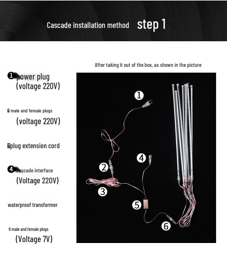 Colorful Meteor Shower LED Solar String Lights: Flashing, Flowing, Waterproof Outdoor Decoration