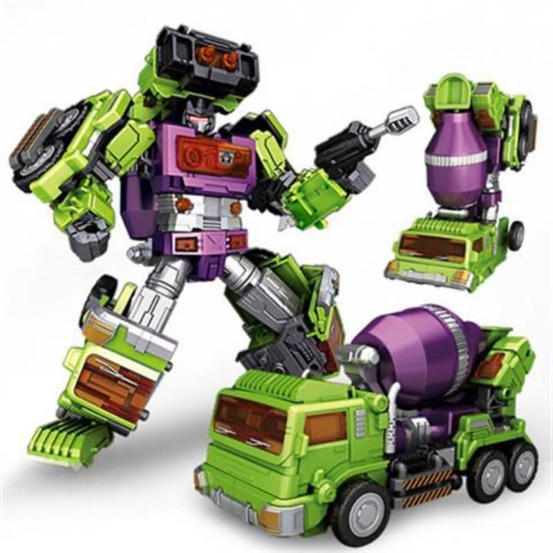 NBK Transformation Movie Toys GT Devastator Combination 6 in 1 Excavator Rescue Scraper Hook Action Figure Robot Car Model Kids