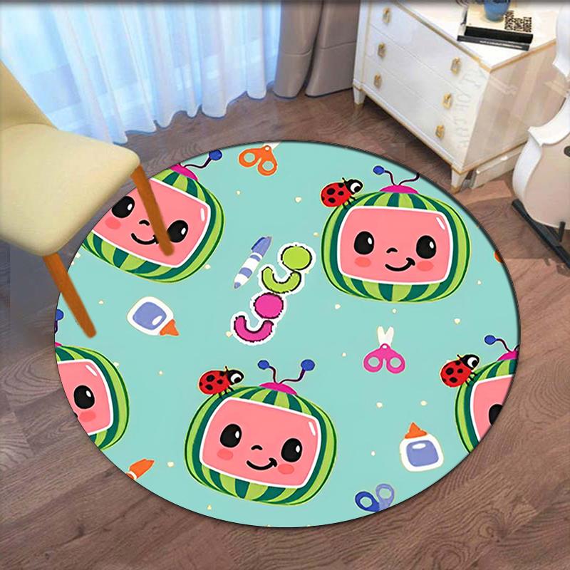 Cocomelon Printed Round Rug Carpet Chair Rug Area Rug Entryway Doormats,for Office Chair Living Room Bedroom Kitchen Room.