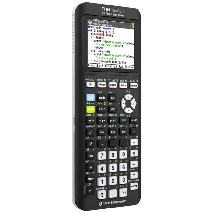 Texas Instruments TI-84 Plus CE-T Python Edition Calculatrice Graphique Noir,argent Ecran: 16 À Batterie (l X H X P) 85
