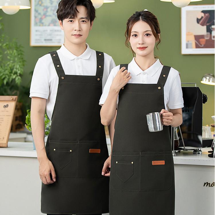 Custom Waterproof Kitchen Apron with Logo - Personalized Gift for Women, Promotional Workwear 2306 Workwear Fabric/Black