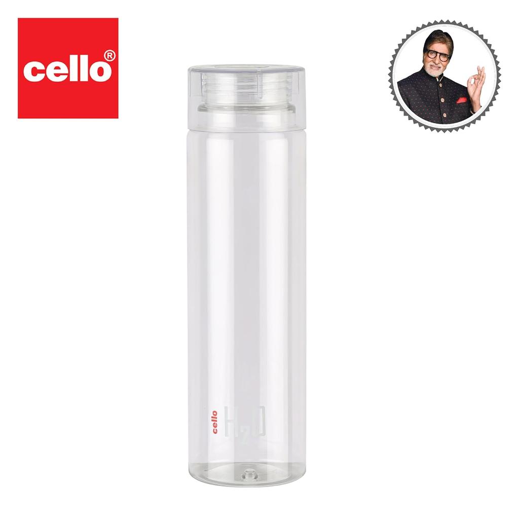 CELLO H2O Nerozbitná láhev na vodu 1L s nepropustným silikonovým těsněním pro posilovnu, cestování a každodenní použití v křišťálově čistém designu