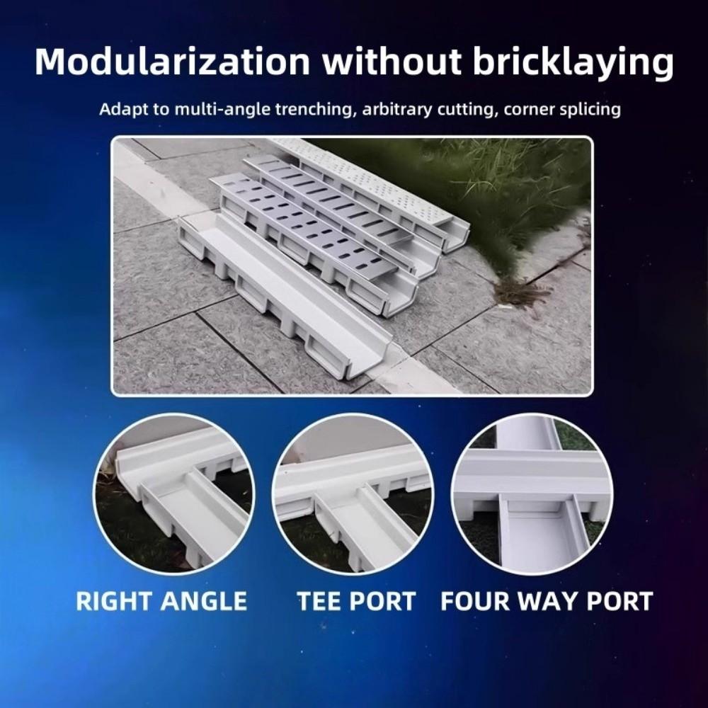 Heavy Duty Finished Drainage Ditch Resin Linear Drain Drainage Gutter  Kitchen Balcony Courtyard