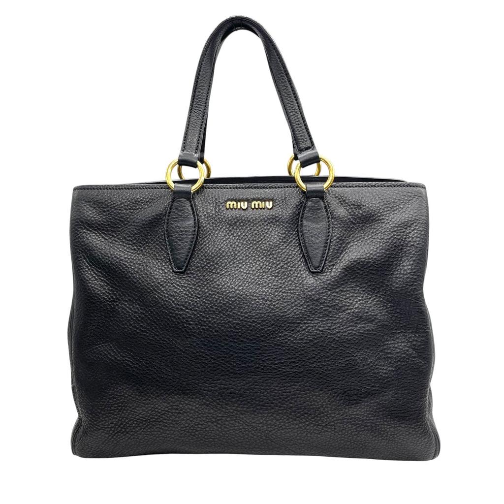 Used MIUMIUTote Bag black leather Women