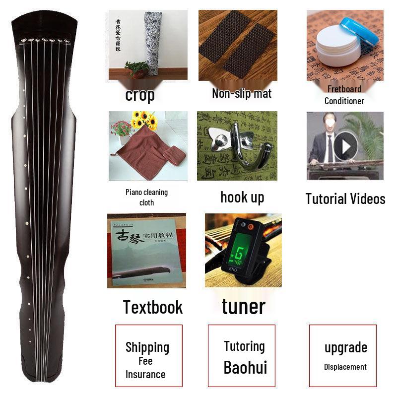 Handmade Tongmu Guqin Fuxi-style Seven-Stringed Instrument for Beginners