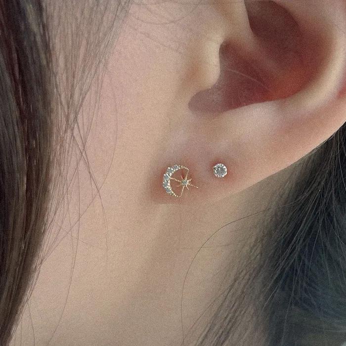 14k Moon & Star Piercing