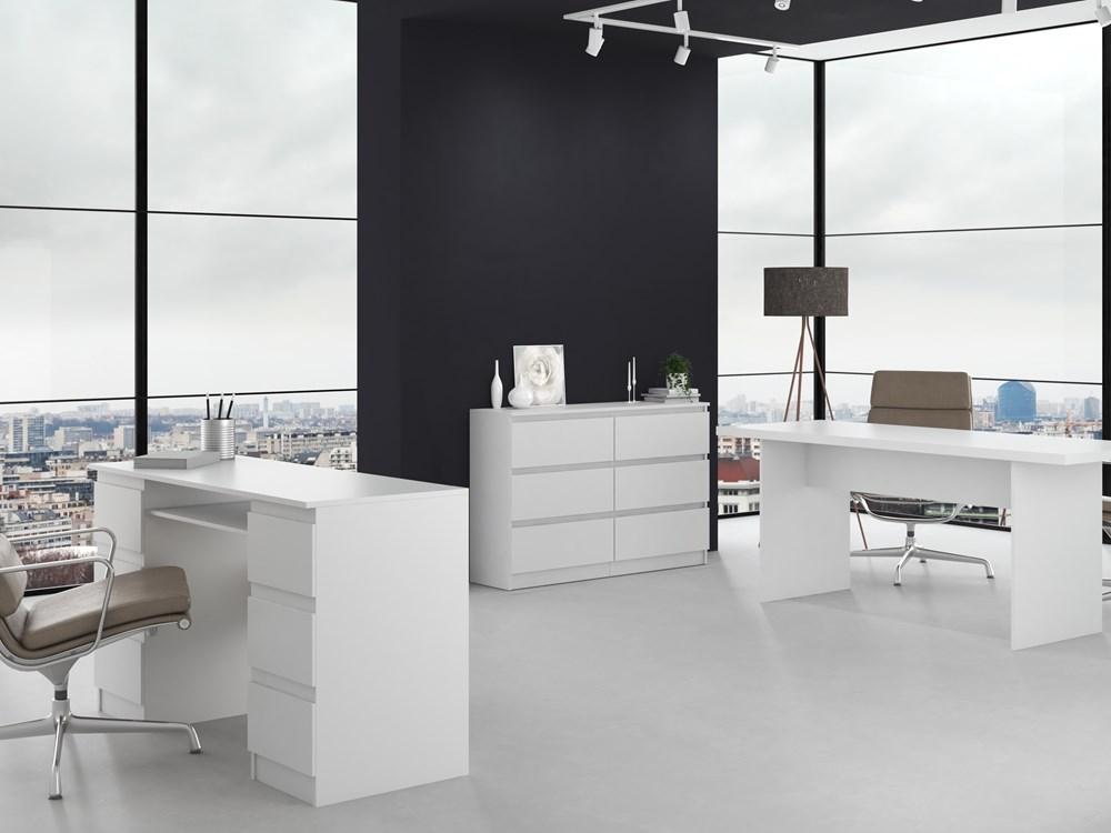 Kommode Malwa M6 120 Weiß 6 Schubladen 120 Cm Für das Wohnzimmer Für das Schlafzimmer