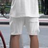 Multi-pocket Spring/Summer Straight-leg Wide-leg Sports Casual Jacquard Shorts