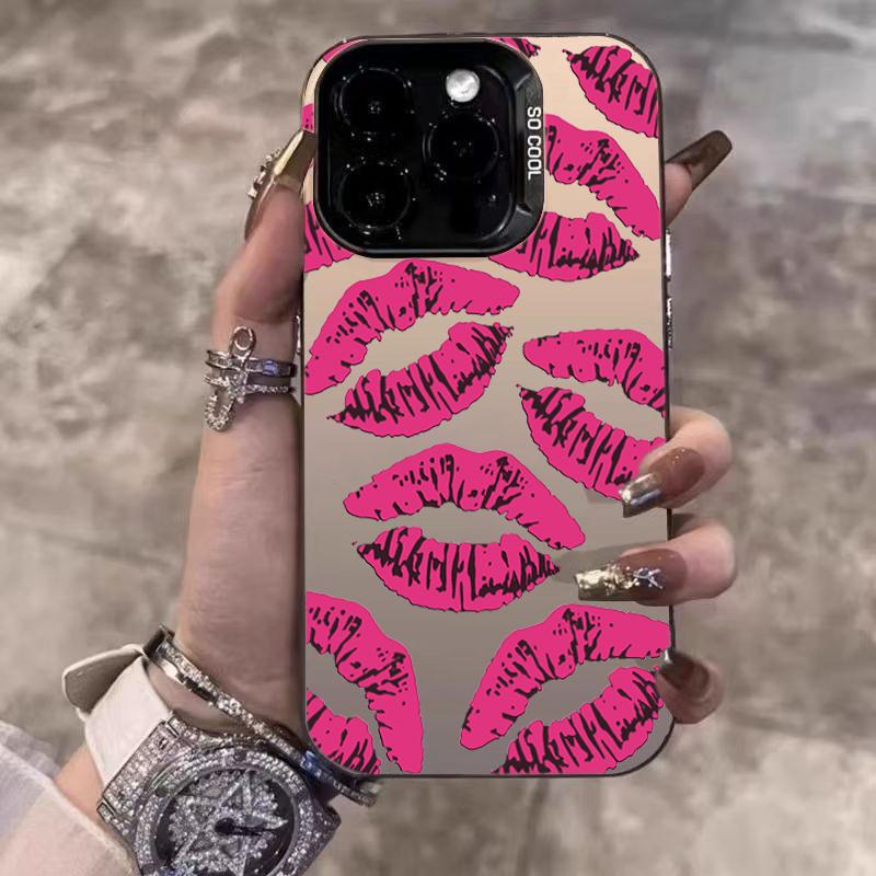 Phone Case For Xiaomi Poco F7 F6 X7 X6 X5 M6 Pro F5 Mi 11 Lite 5G 14 13 12 15T 14T 13T 12T Valentine's Day Red Lips Rose Cover