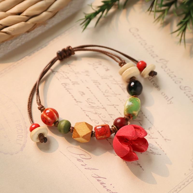 Retro Natural Plant Fruit Bracelet Hand Woven Acorn Hand Rope Women's Niche Literary Bracelet