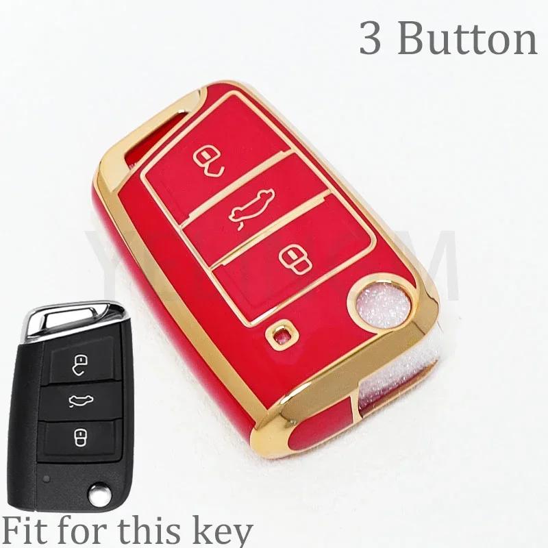 TPU Car Shell Fob Key Case Full Cover For VW Volkswagen Golf 7 MK7 Tiguan MK2 For SEAT Ateca Leon FR 2 Ibiza For Skoda Octavia