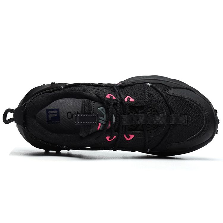 Fila Outdoor Trail Professional Fleece Low Top Running Shoes Women Sneakers Black Shadow-Gray A12W142208FBD