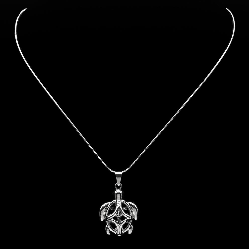 Hiphop Sea Turtle Hollow Chain For Women Men Stainless Steel Silver Color Party Y2K Trendy Ocean Necklace Jewelry Accessory