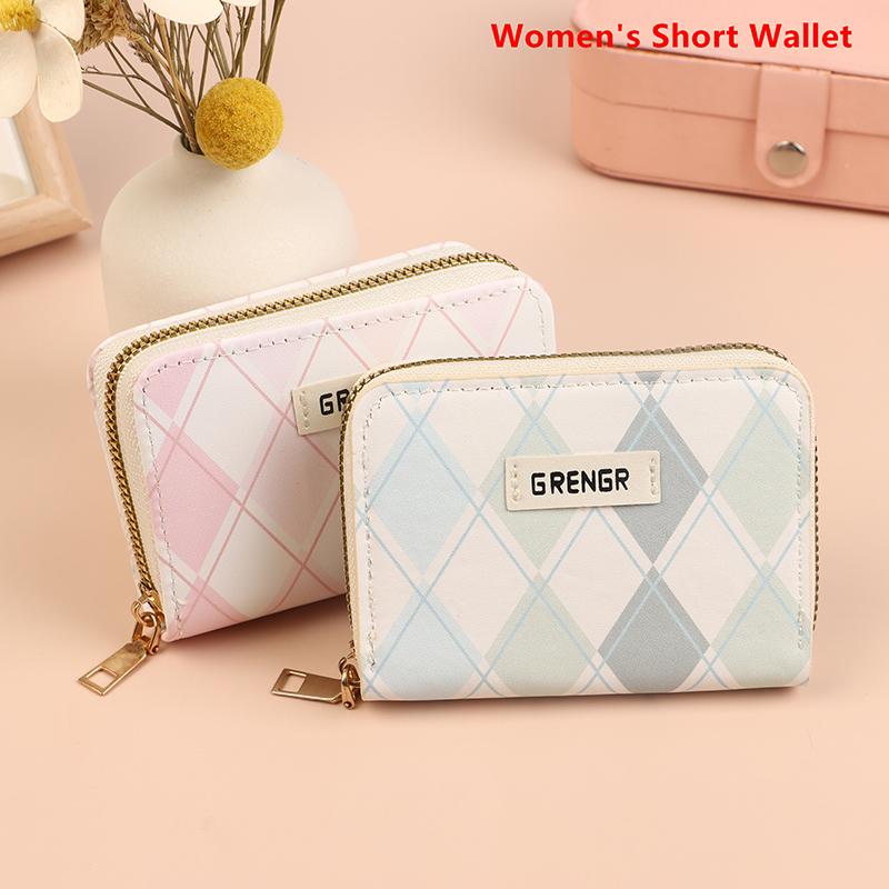Cute Women'S Short Wallet Brief Purse For Women Card Wallet Pu Girls Students Pocket Zipper Key Bag Cartoon Handbag Card Holder
