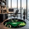 Green Lantern Printed Round Rug Carpet Chair Rug Area Rug Entryway Doormats,for Office Chair Living Room Bedroom Kitchen Room.
