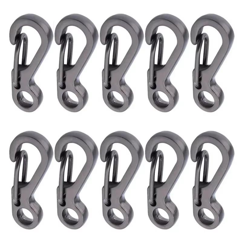 10Pcs EDC Survival Climbing SF Spring Backpack Clasps Keychain Mini Carabiner Paracord Gear Hooks Key Chain Camping Tools