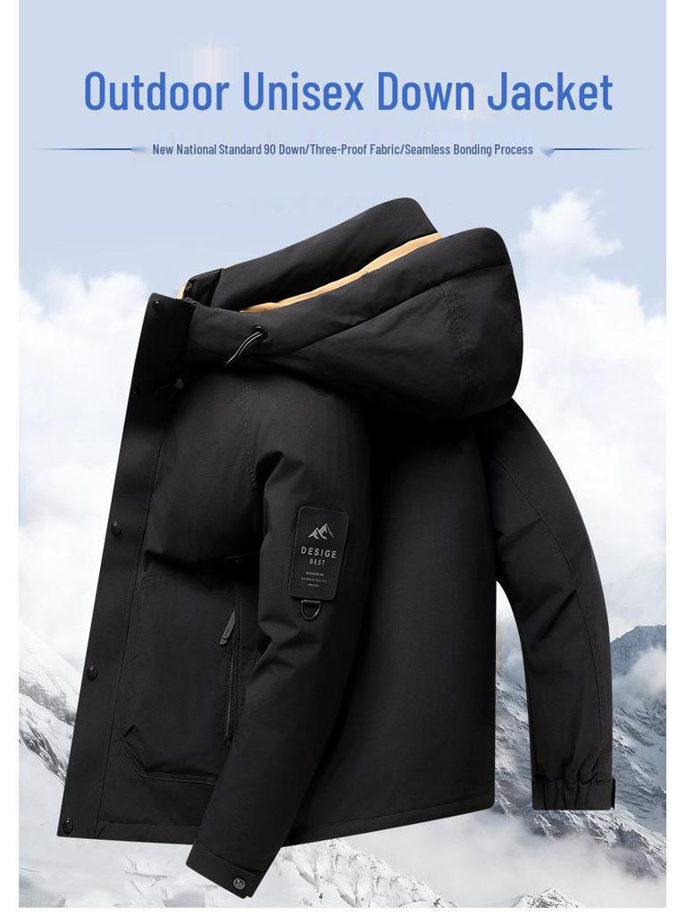 Men's Winter Waterproof Down Jacket: Fashionable, Lightweight, Luxury Outdoor Workwear for Mountaineering & Casual Wear