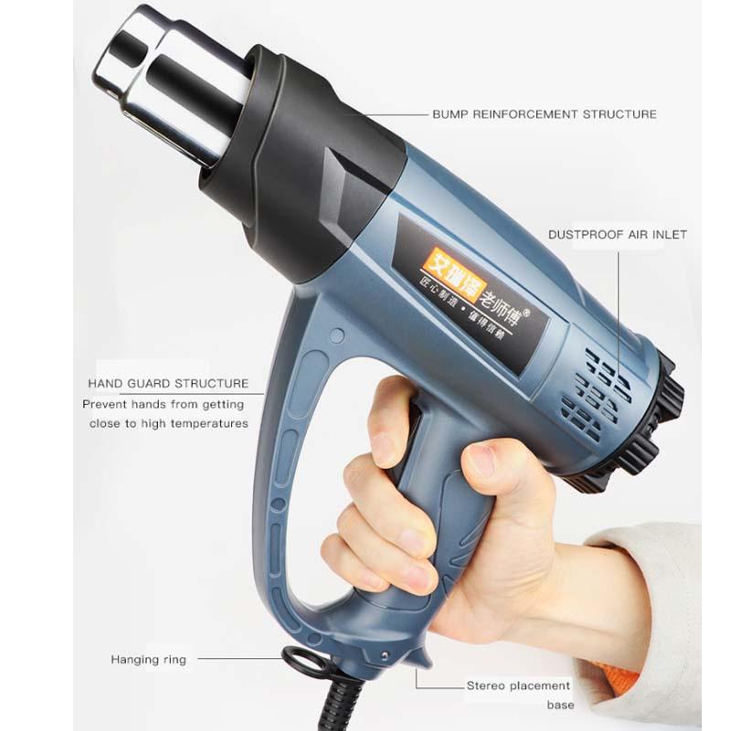 220 V Heißluftpistole Digitalanzeige Einstellbare Temperaturregelung Haartrockner Wärmelöten Schrumpfverpackungs-Thermo-Elektrowerkzeug