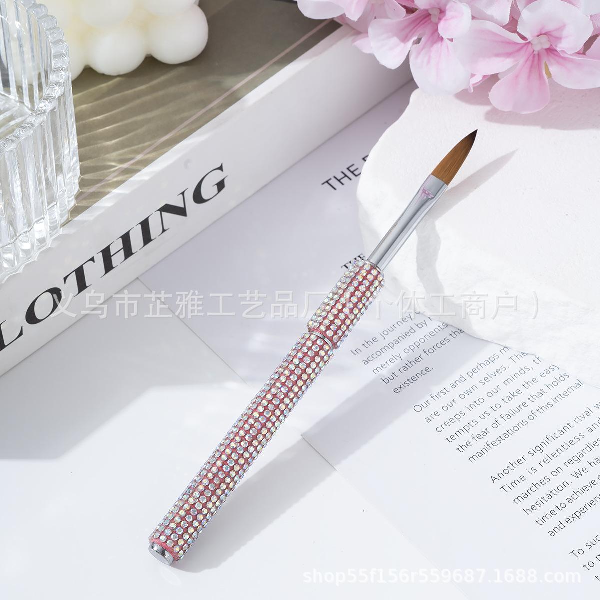 

New Diamond-encrusted Mink Brush Nail Art Crystal Pen Professional Engraving Pen Nail Art Nail Brush Tool Painting Creative Pen