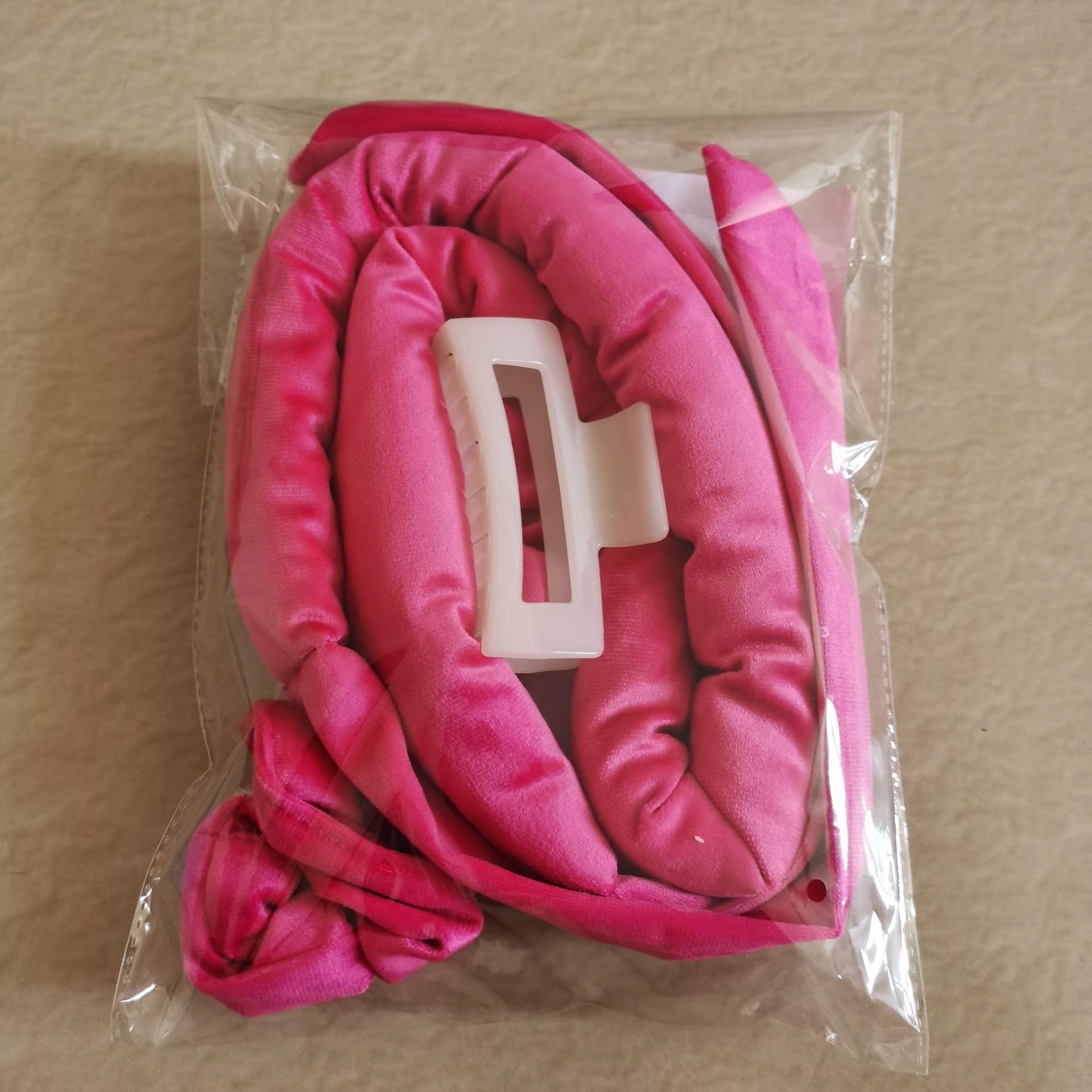 European American and No Heat Curling Iron Lazy Sleep Sponge Big Wave Curling Iron Does Not Hurt Hair Long Hair Beautiful Woman Must красный